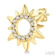 1 10 ctw Petite Sun Round Cut Diamond Fashion Stud Earring in 10K Yellow Gold Online Hot Sale