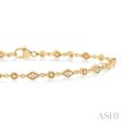 1 4 ctw Art Deco Kite Round Cut Diamond Fashion Tennis Bracelet in 10K Yellow Gold For Discount