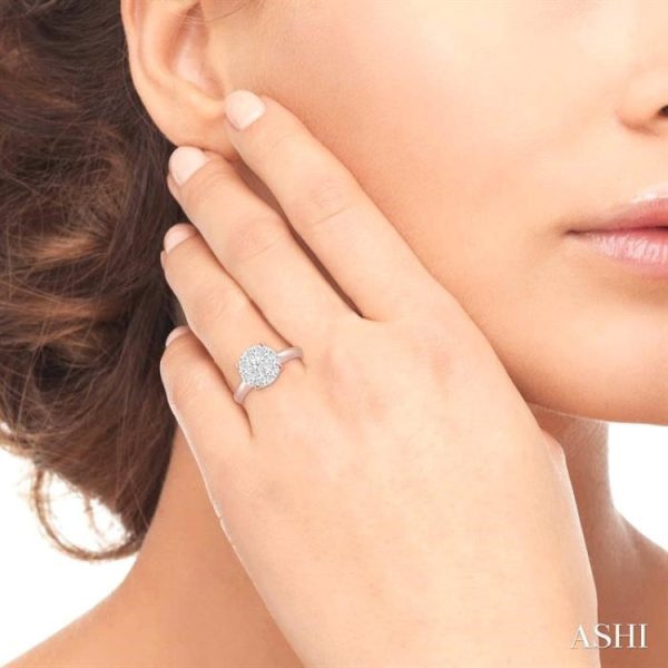 1 3 Ctw Lovebright Round Cut Diamond Ring in 14K Rose and White Gold on Sale