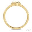 1 10 Ctw Star Round Cut Diamond Petite Fashion Ring in 14K Yellow Gold Online Sale