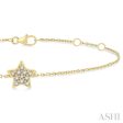 1 10 ctw Petite Star Round Cut Diamond Fashion Bracelet in 10K Yellow Gold Cheap