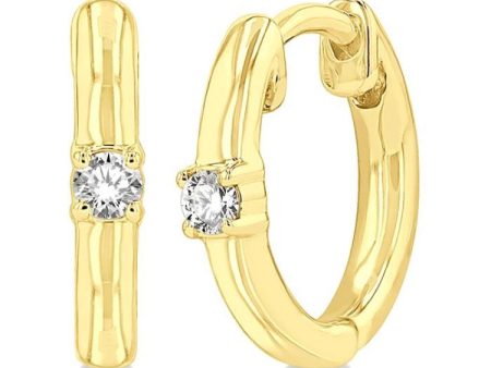 1 10 ctw Petite Single Round Cut Diamond Fashion Huggies in 10K Yellow Gold Supply