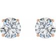 14K Rose 1 1 2 CTW Lab-Grown Diamond Stud Earrings For Sale