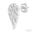 1 20 ctw Petite Angel Wings Round Cut Diamond Fashion Stud Earring in 10K White Gold Supply