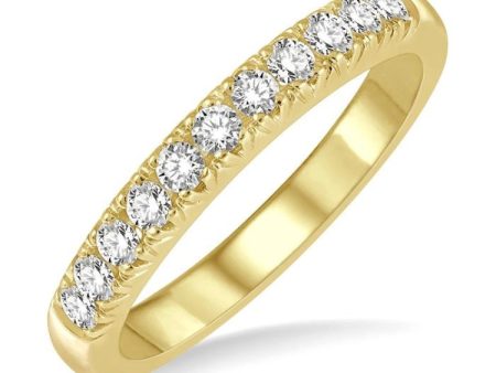 1 3 ctw 11 Stone Round Cut Diamond Wedding Band in 14K Yellow Gold Online Hot Sale