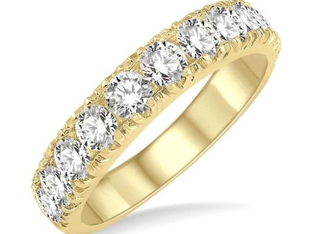 1 1 2 ctw 11 Stone Round Cut Diamond Wedding Band in 14K Yellow Gold Online Hot Sale