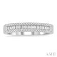 1 3 ctw Baguette and Round Cut Diamond Stackable Fashion Band in 14K White Gold Discount