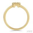 1 10 Ctw Horseshoe Charm Round Cut Diamond Petite Fashion Ring in 14K Yellow Gold For Cheap