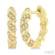 1 5 ctw Petite Swirl Round Cut Diamond Fashion Huggies in 10K Yellow Gold Online Hot Sale