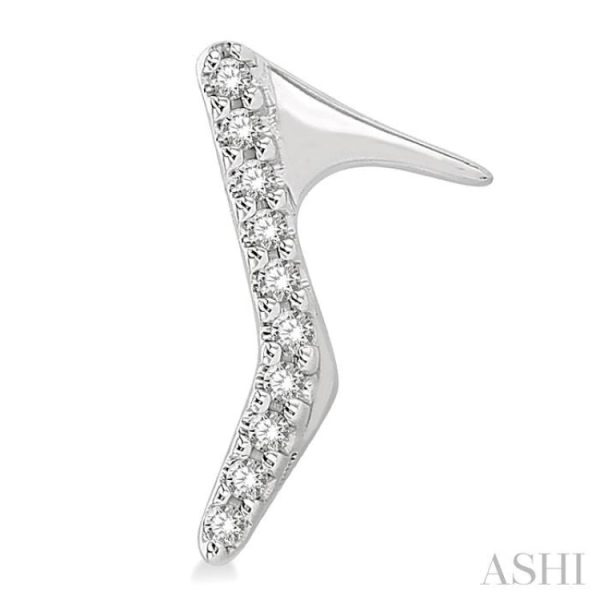 1 20 ctw Petite High Heel Pumps Round Cut Diamond Fashion Stud Earring in 10K White Gold Fashion