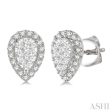 1 3 Ctw Pear Shape Lovebright Diamond Stud Earrings in 14K White Gold Online Sale