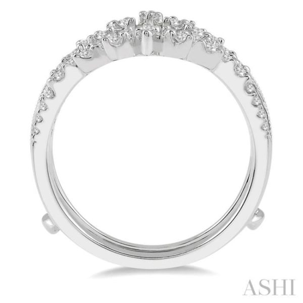 1 2 Ctw Mini Marquise Mounts Round Cut Diamond Insert Ring in 14K White Gold Cheap