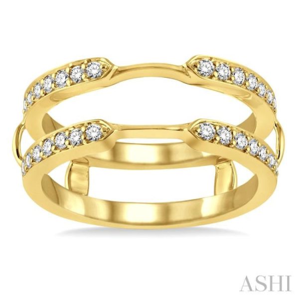 1 3 Ctw Round Cut Diamond Insert Ring in 14K Yellow Gold Online Sale