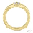 1 3 ctw Chevron Center Round Cut Diamond Insert Ring in 14K Yellow Gold on Sale