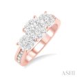 1 2 Ctw Lovebright Round Cut Diamond Ring in 14K Rose and White Gold Online Sale