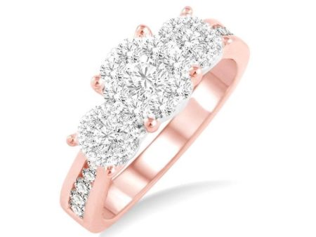 1 2 Ctw Lovebright Round Cut Diamond Ring in 14K Rose and White Gold Online Sale