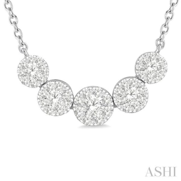 1 2 Ctw Round Cut Diamond Lovebright Necklace in 14K White Gold Hot on Sale