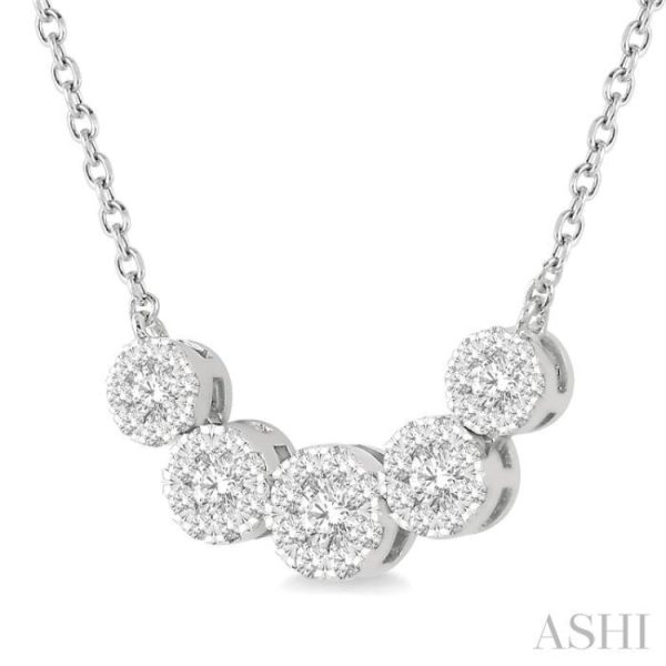 1 2 Ctw Round Cut Diamond Lovebright Necklace in 14K White Gold Hot on Sale