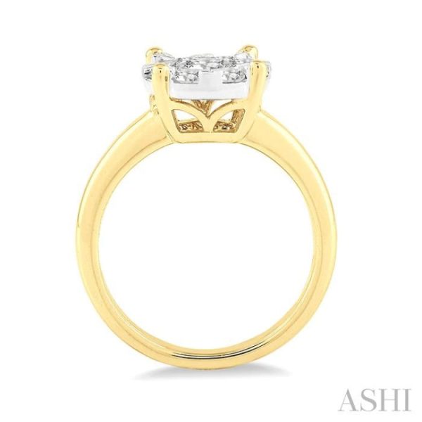 1 2 Ctw Lovebright Round Cut Diamond Ring in 14K Yellow and White Gold For Cheap