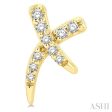 1 10 Ctw X-Shape Petite Round Cut Diamond Fashion Stud Earring in 10K Yellow Gold For Cheap