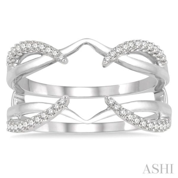 1 4 Ctw Diamond Claw Insert Ring in 14K White Gold on Sale