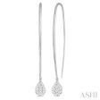 1 3 ctw Pear Shape Dangler Lovebright Round Cut Diamond Earring in 14K White Gold For Discount