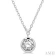 1 2 ctw Round Cut Diamond Necklace in 14K White Gold on Sale