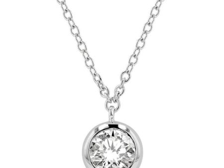 1 2 ctw Round Cut Diamond Necklace in 14K White Gold on Sale