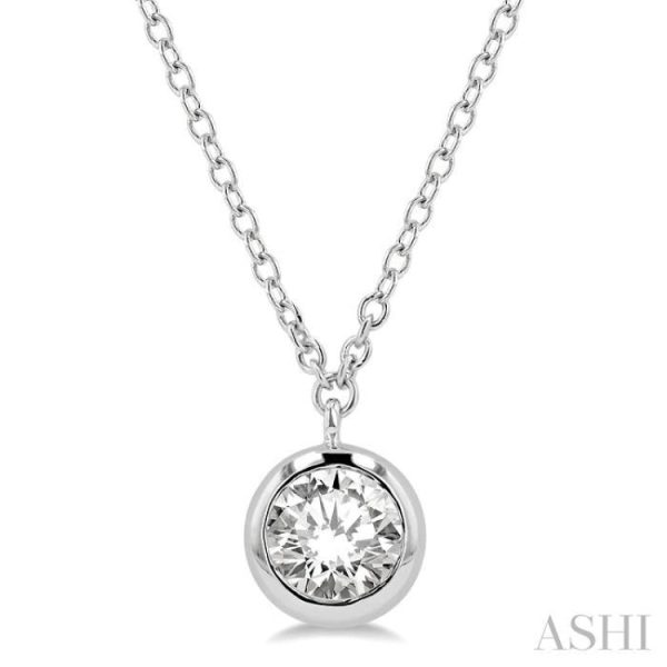 1 2 ctw Round Cut Diamond Necklace in 14K White Gold on Sale