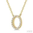 1 20 Ctw Initial  O  Round Cut Diamond Pendant With Chain in 14K Yellow Gold Online Hot Sale