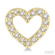 1 10 Ctw Heart Cutout Round Cut Diamond Petite Fashion Earring in 14K Yellow Gold Online Hot Sale