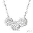 1 2 Ctw 3-Stone Lovebright Round Cut Diamond Necklace in 14K White Gold Fashion