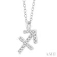 1 10 Ctw Sagittarius Round Cut Diamond Zodiac Pendant With Chain in 10K White Gold Online now