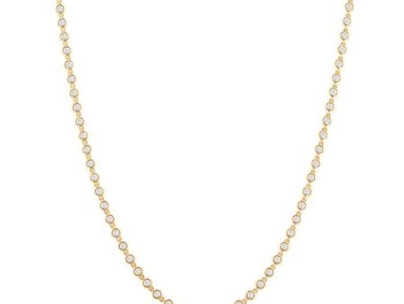 1 1 4 ctw Bezel Set Round Cut Diamond Tennis Necklace in 14K Yellow Gold For Discount