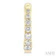 1 4 ctw Graduated Round Cut Diamond Fashion Huggies in 10K Yellow Gold Online now