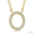 1 20 Ctw Initial  O  Round Cut Diamond Pendant With Chain in 14K Yellow Gold Online Hot Sale