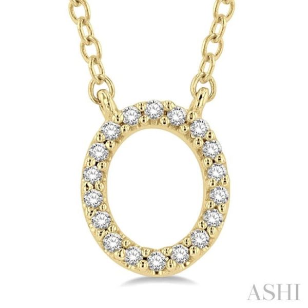 1 20 Ctw Initial  O  Round Cut Diamond Pendant With Chain in 14K Yellow Gold Online Hot Sale