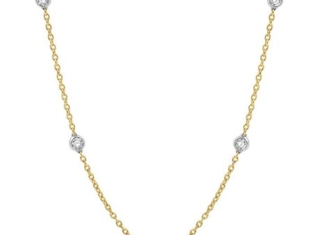 1 1 2 Ctw Round Cut Diamond Fashion Necklace in 14K Yellow and White Gold Online now