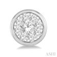 1 3 ctw Medallion Lovebright Round Cut Diamond Bezel Stud Earring in 14K White Gold For Discount