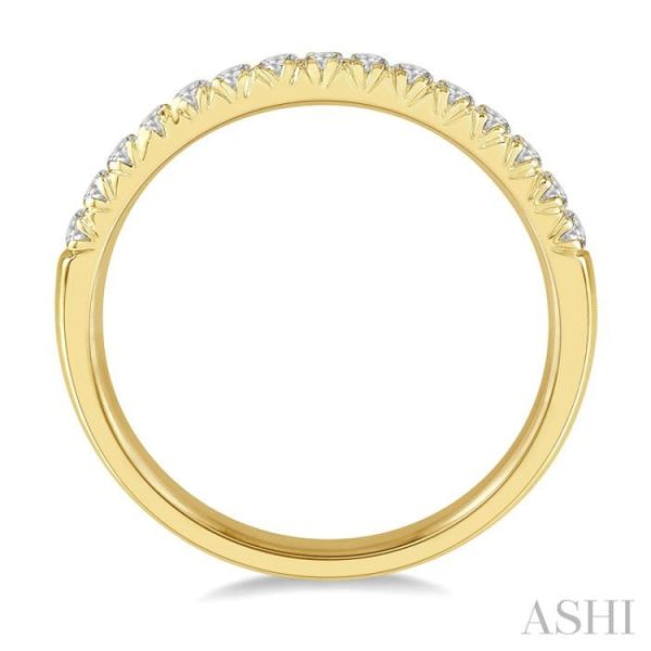 1 4 ctw 15Stones Round Cut Diamond Wedding Band in 14K Yellow Gold Online Sale