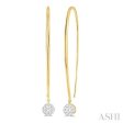 1 3 ctw Round Dangler Lovebright Diamond Earring in 14K Yellow and White Gold Online Hot Sale