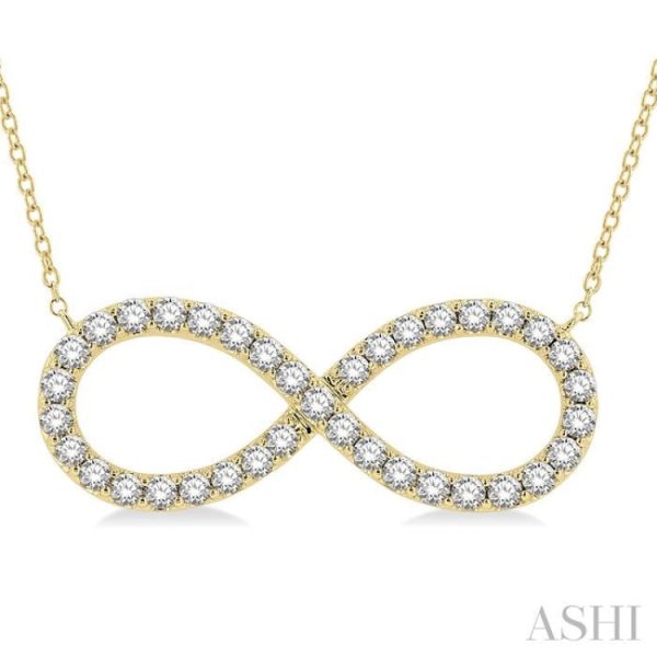 1 2 Ctw Round Cut Diamond Infinity Necklace in 14K Yellow Gold Online now