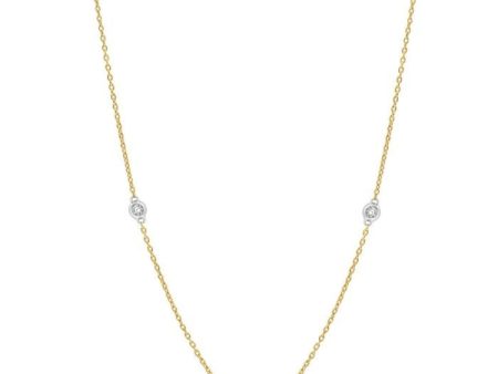 1 2 Ctw Round Cut Diamond Fashion Necklace in 14K Yellow and White Gold Hot on Sale