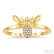 1 20 Ctw Bumble Bee Round Cut Diamond Petite Fashion Ring in 14K Yellow Gold Online Hot Sale