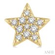 1 10 Ctw Star Round Cut Diamond Petite Fashion Earring in 10K Yellow Gold Hot on Sale