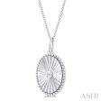 1 20 ctw Oval Medallion Round Cut Diamond Pendant With Chain in Sterling Silver Online Sale