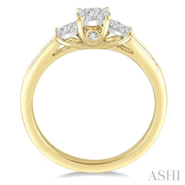 1 3 Ctw Lovebright Round Cut Diamond Ring in 14K Yellow and White Gold Hot on Sale