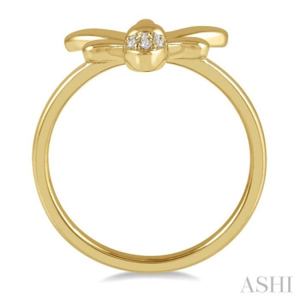 1 20 Ctw Bumble Bee Round Cut Diamond Petite Fashion Ring in 14K Yellow Gold Online Hot Sale