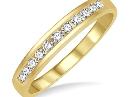 1 4 ctw Channel Set 11 Stone Round Cut Diamond Wedding Band in 14K Yellow Gold Supply