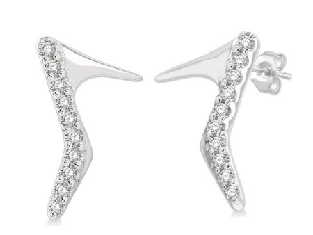 1 20 ctw Petite High Heel Pumps Round Cut Diamond Fashion Stud Earring in 10K White Gold Fashion